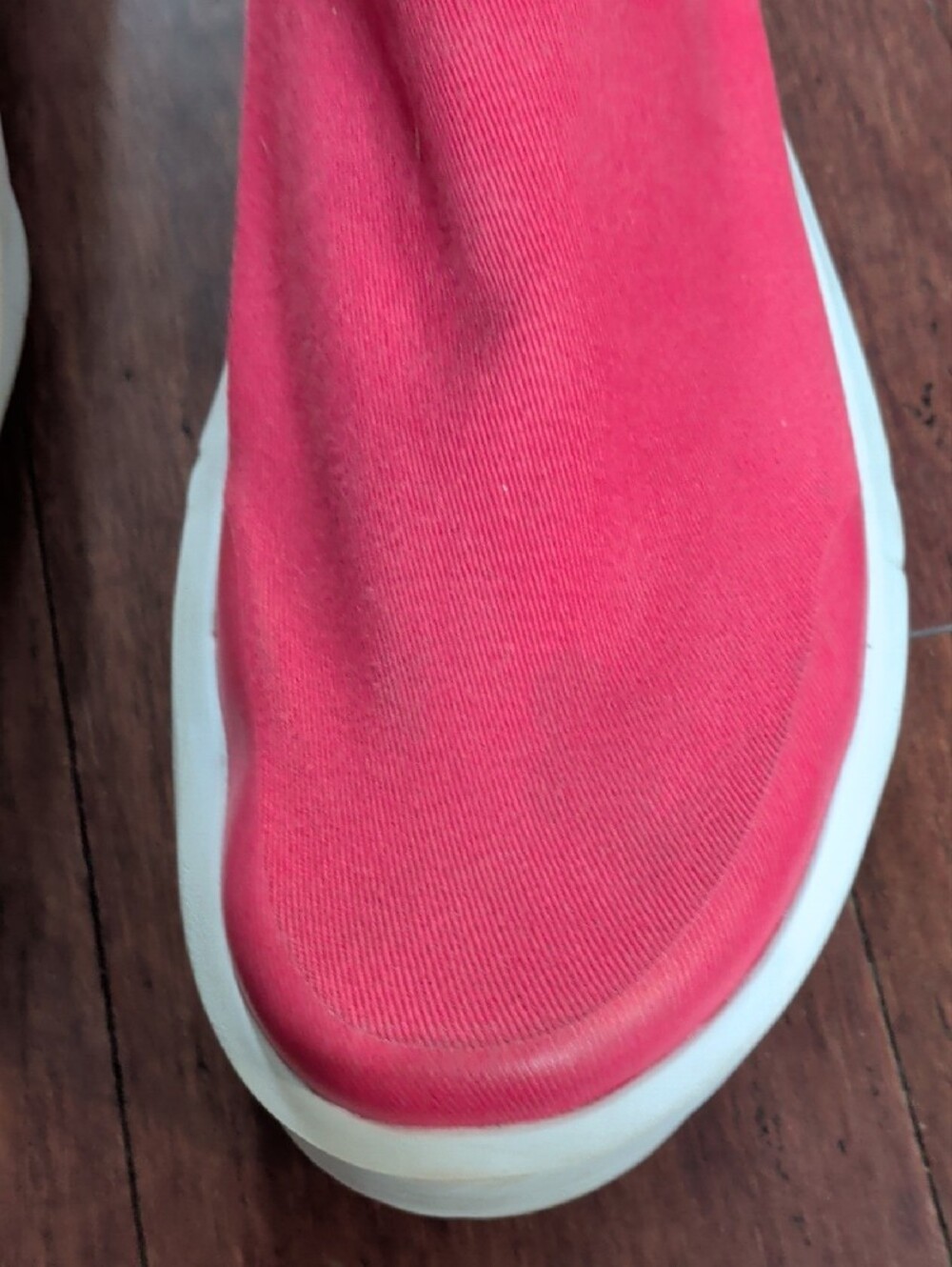 OOFOS Women's Slip-On Sneakers in Bright Pink with White Sole - Picture 7 of 14